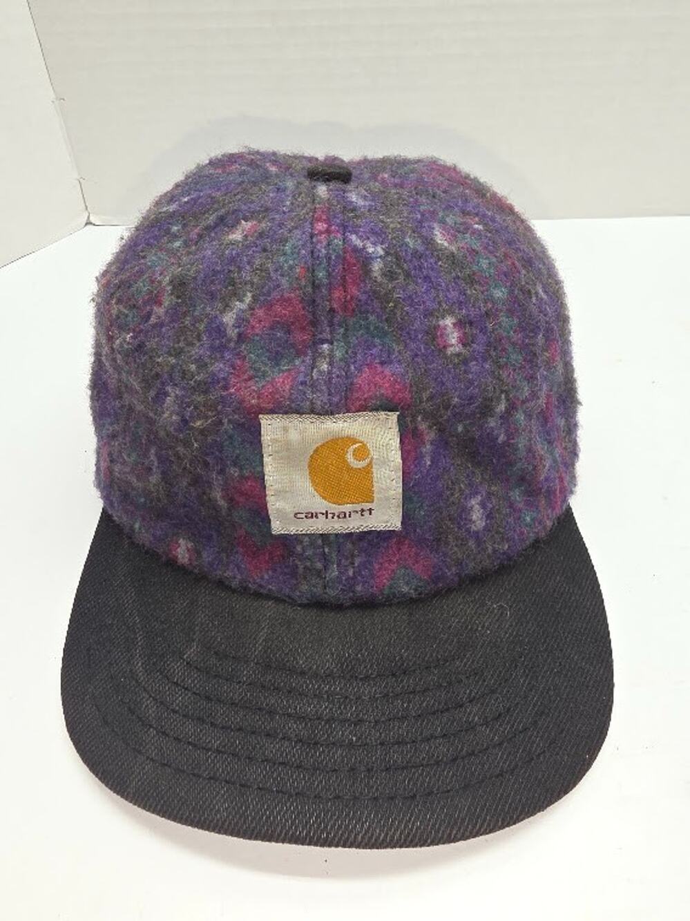 Vintage Carhartt Aztec Blanket SnapBack Hat Made in USA Workwear